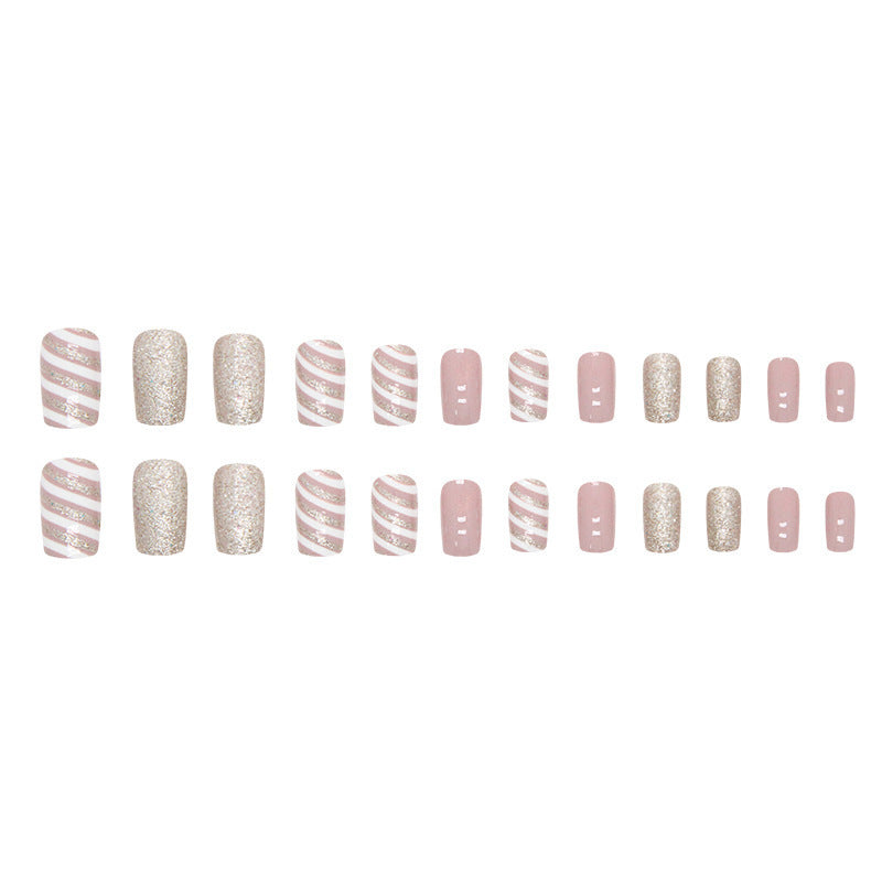 Champagne Christmas Twill Manicure Mid-length