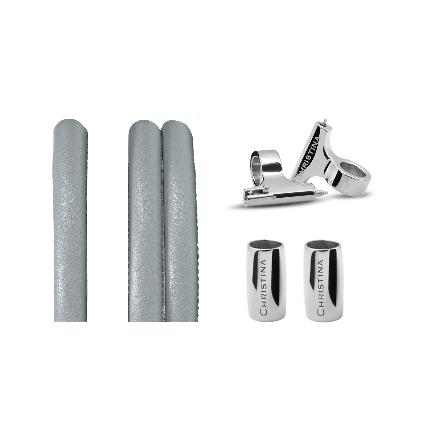 Classic Leather set for Watch Pearlgrey with 16 mm Steel T-Bars