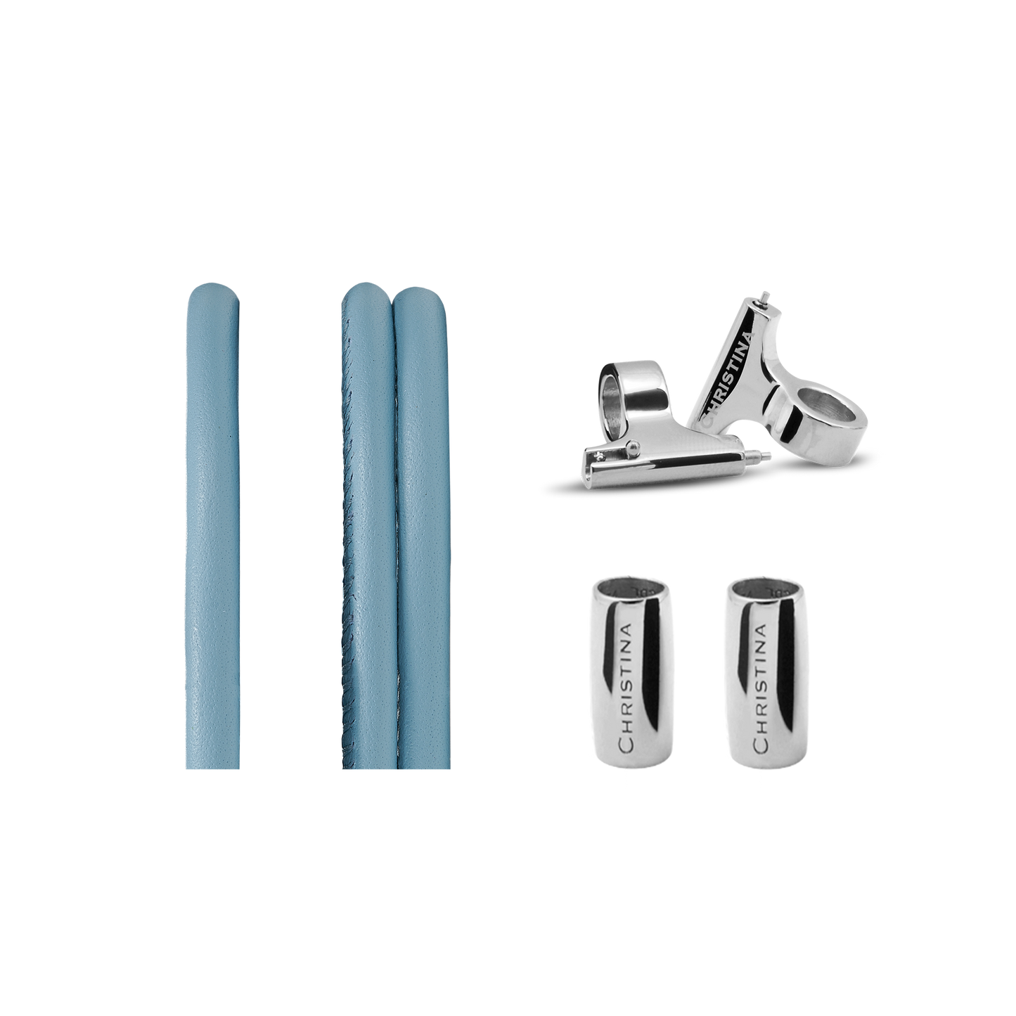 Slim Leather set for Watch Lightblue