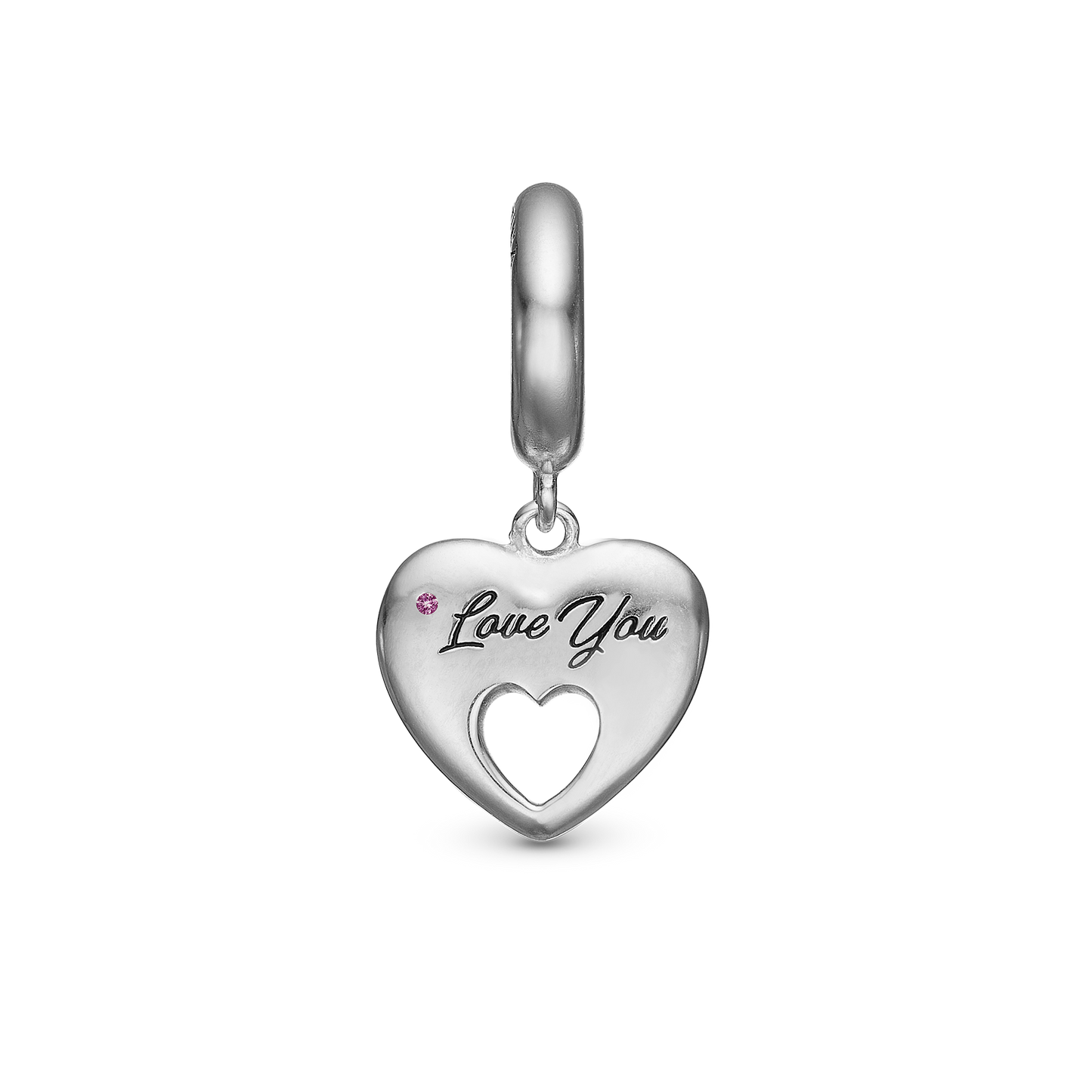 Mother Hænger Charm 6 mm Til Armbånd - Blankpoleret Sterling Sølv m. 1 Turmalin