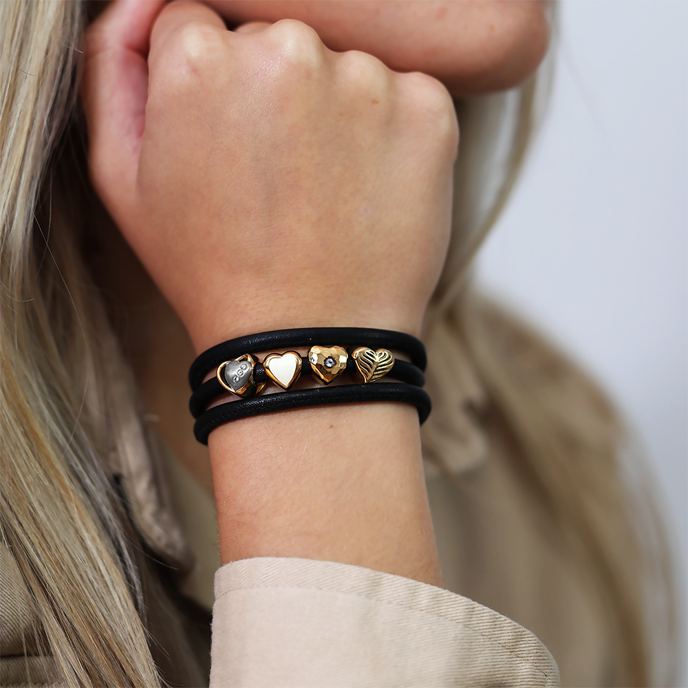 2-Hearts Charms with sølvBracelet - CHRISTINA