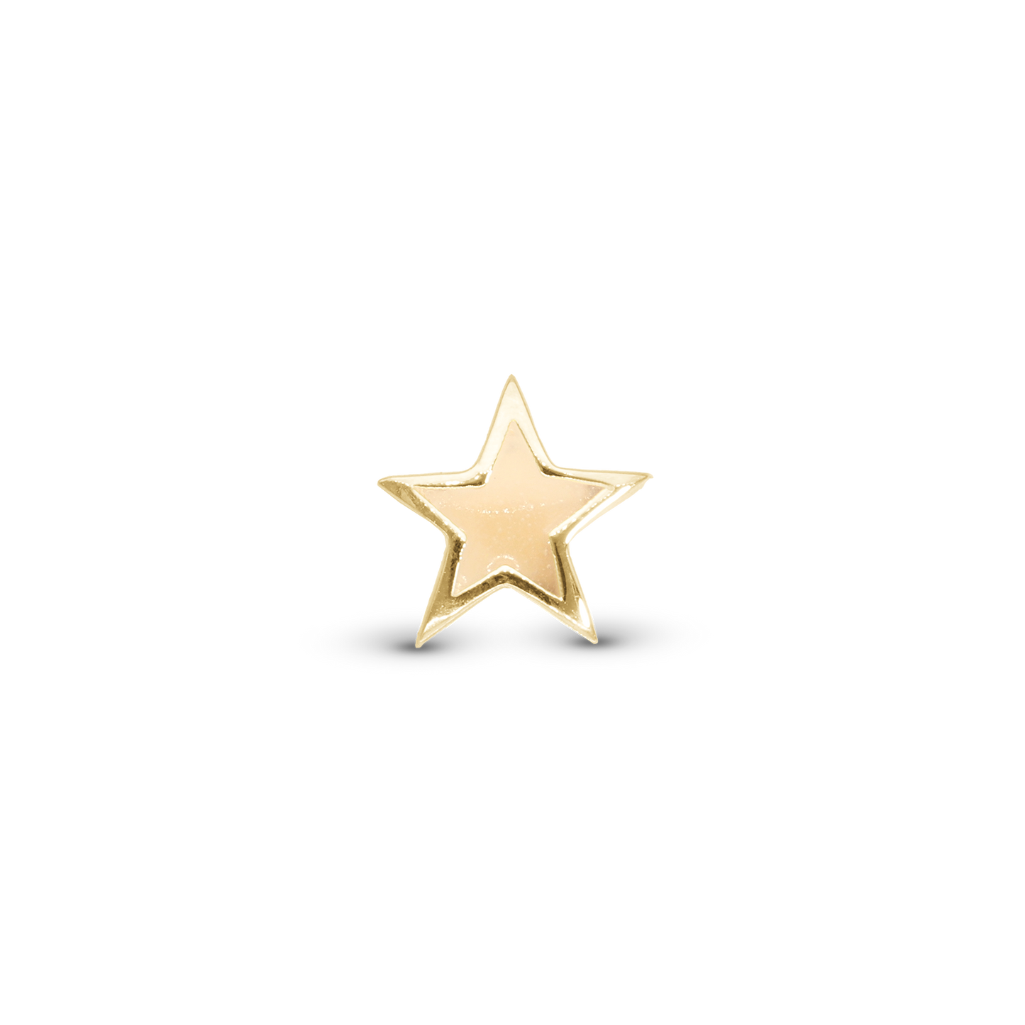 Glow in the dark - Star - Charm 4 mm for Bracelet - Polished Gold Plated Sterling Silver