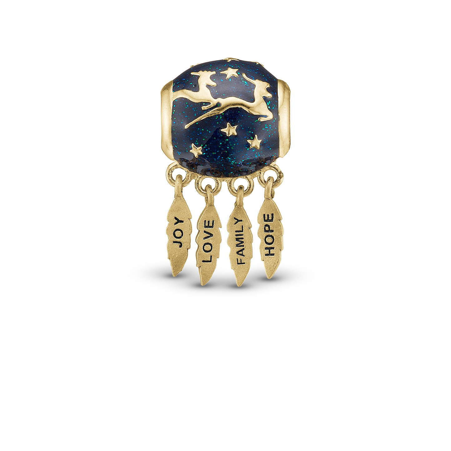 Min Allerbedste Jul - Charm 4 mm for Bracelet - Polished Gold Plated Sterling Silver