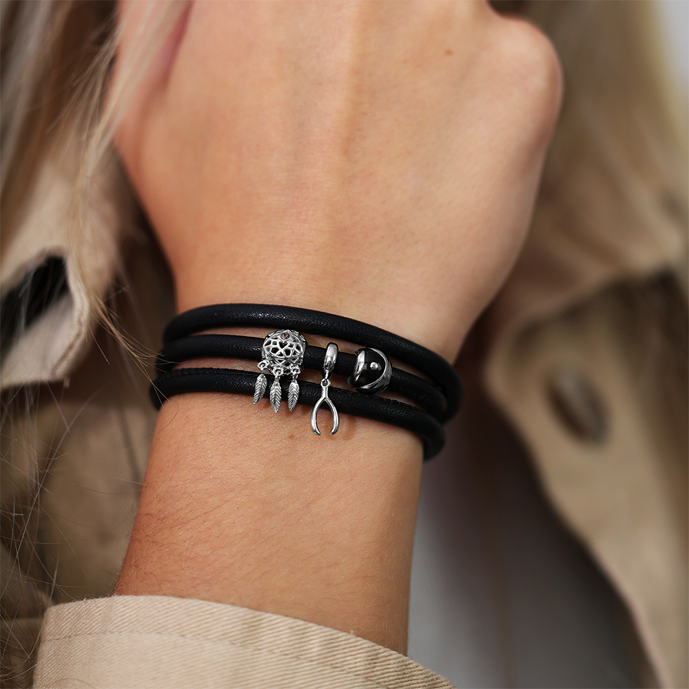 Dream Catcher Charms with sølvBracelet - CHRISTINA