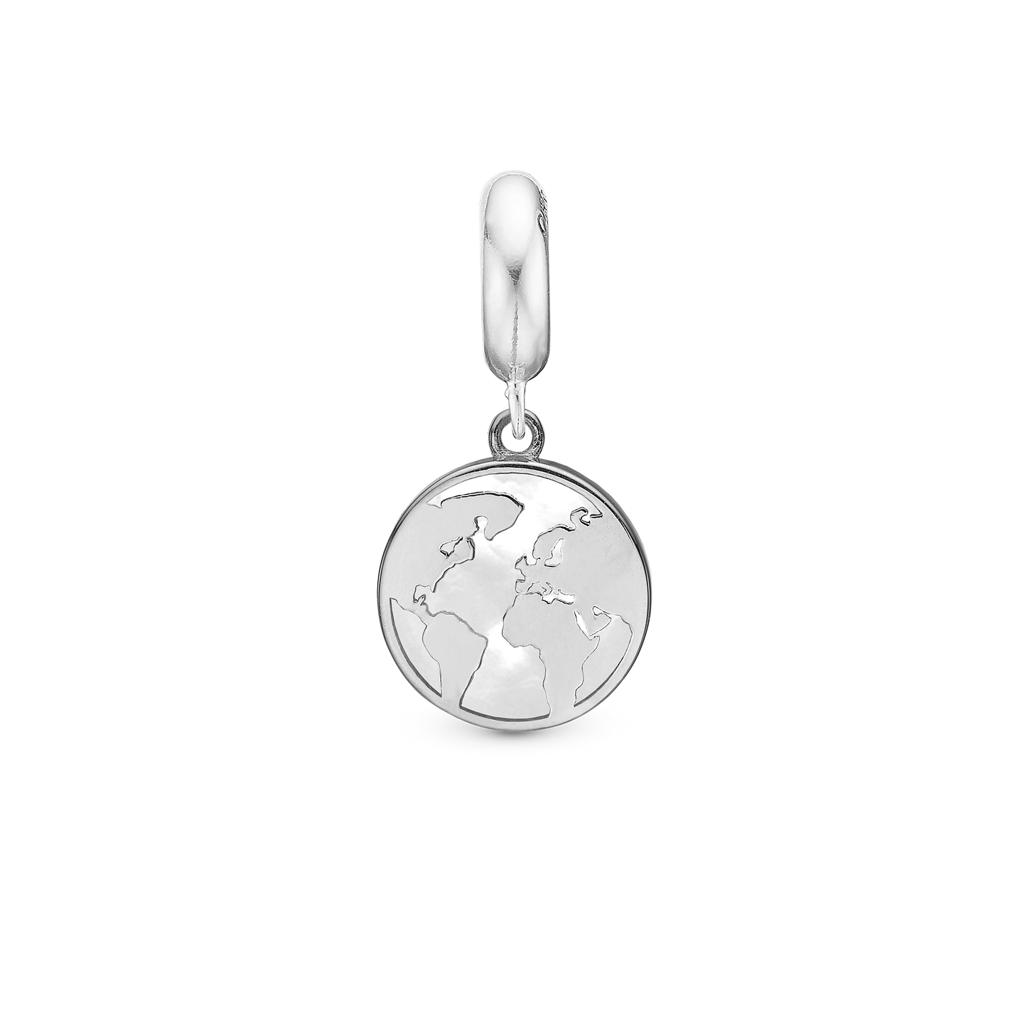 The World perlemor - Drop Earring Charm 4 mm for Bracelet - Polished Sterling Silver