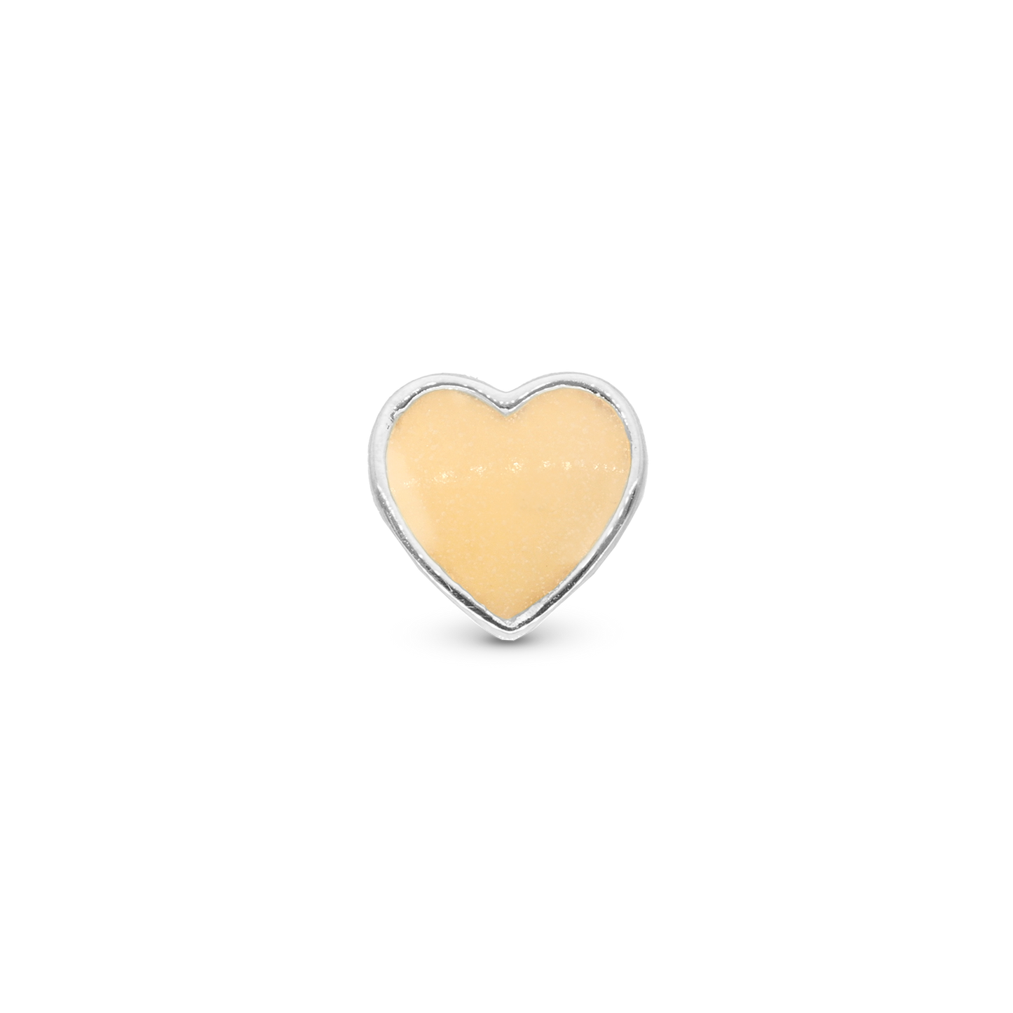 Glow in the dark - Heart - Charm 4 mm for Bracelet - Polished Sterling Silver