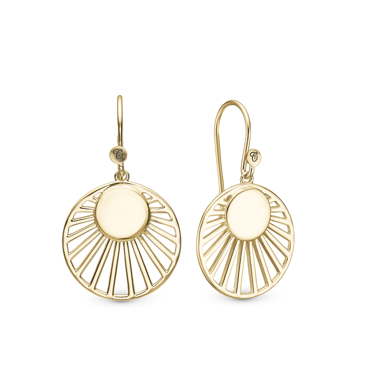 Sunset Hanger Dangle Earring - Gold Plated Sterling Silver