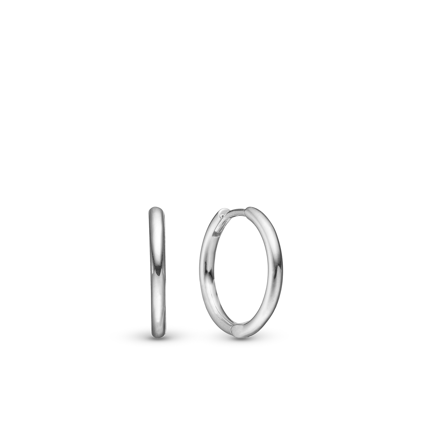 Shiny Hoops 13mm - Polished Sterling Silver