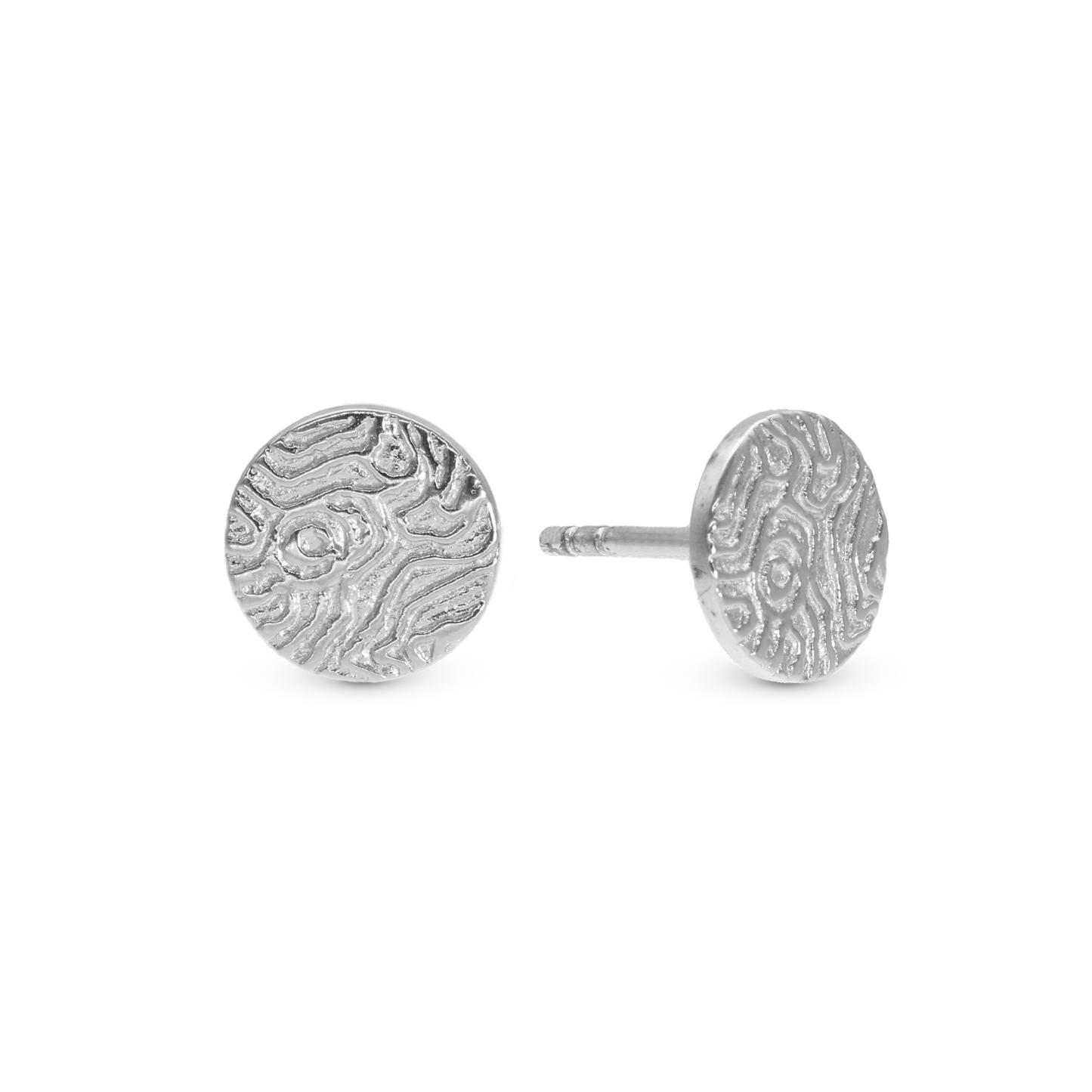 Dazzling Imprint Stud Earrings - Polished Sterling Silver