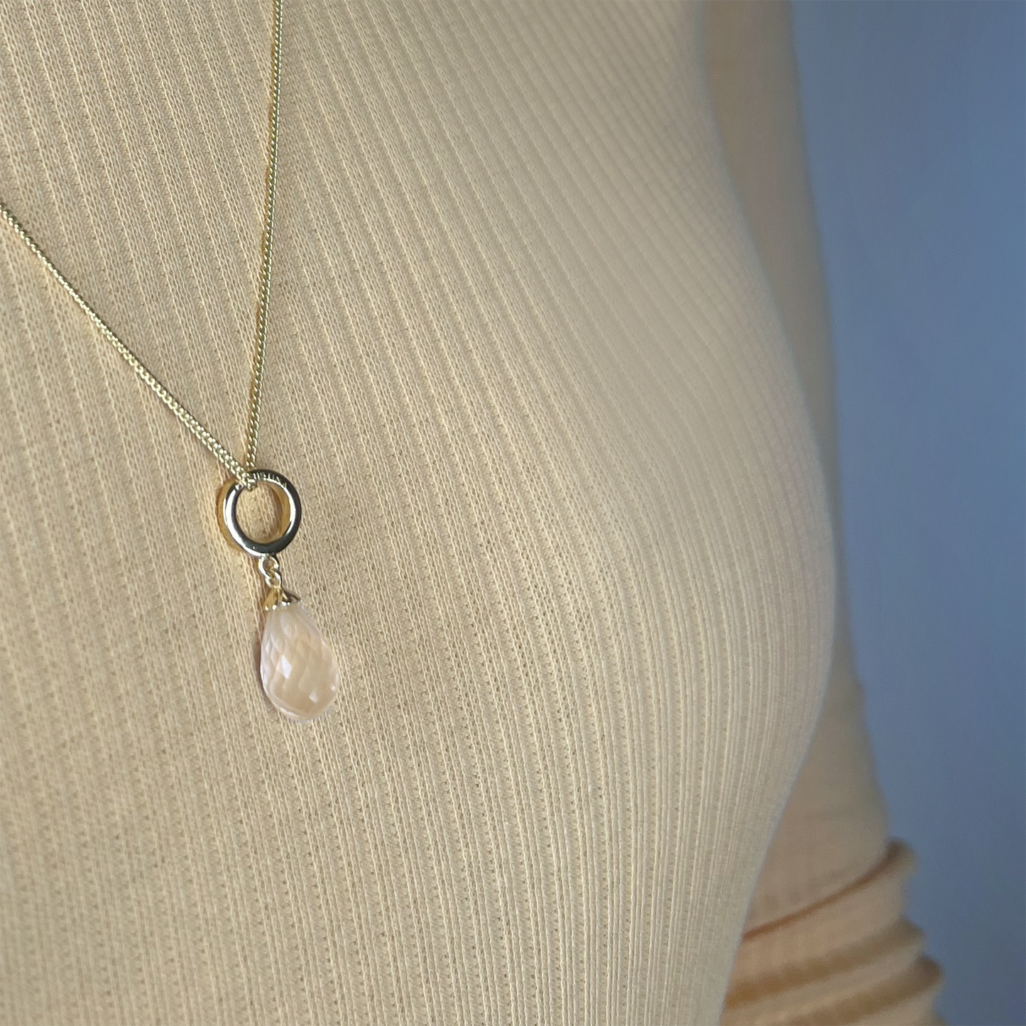 Necklace m gul citrine drop Gold Plated - CHRISTINA