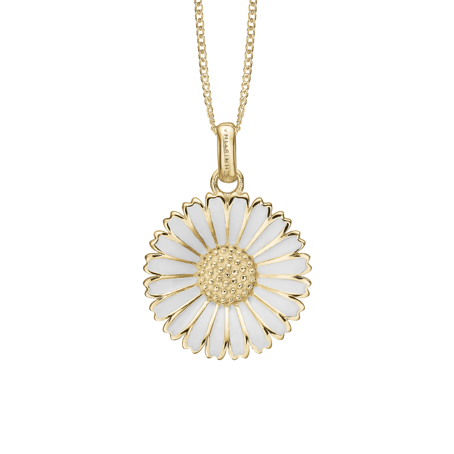 Marguerite Ø 20mm Earring Pendant - Gold Plated Sterling Silver