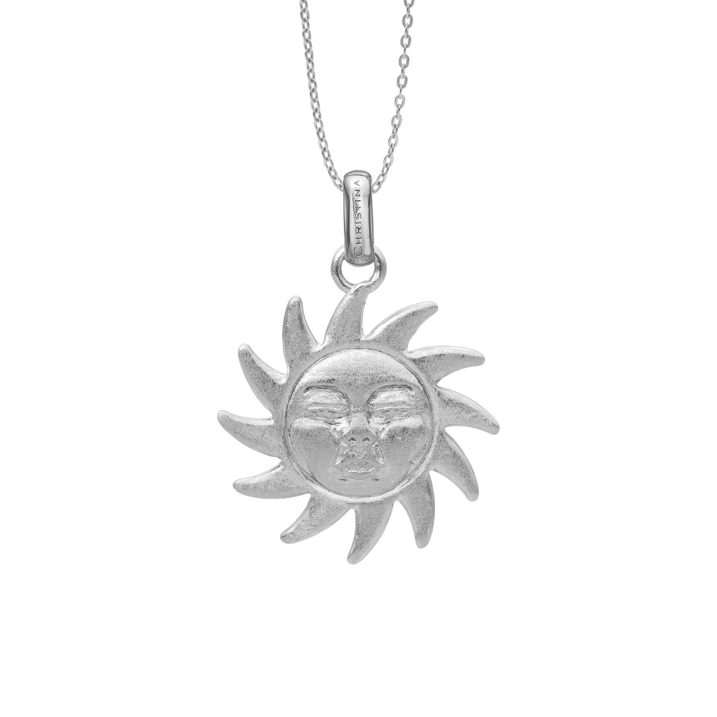 Glowing Sun Earring Pendant - Matte Sterling Silver