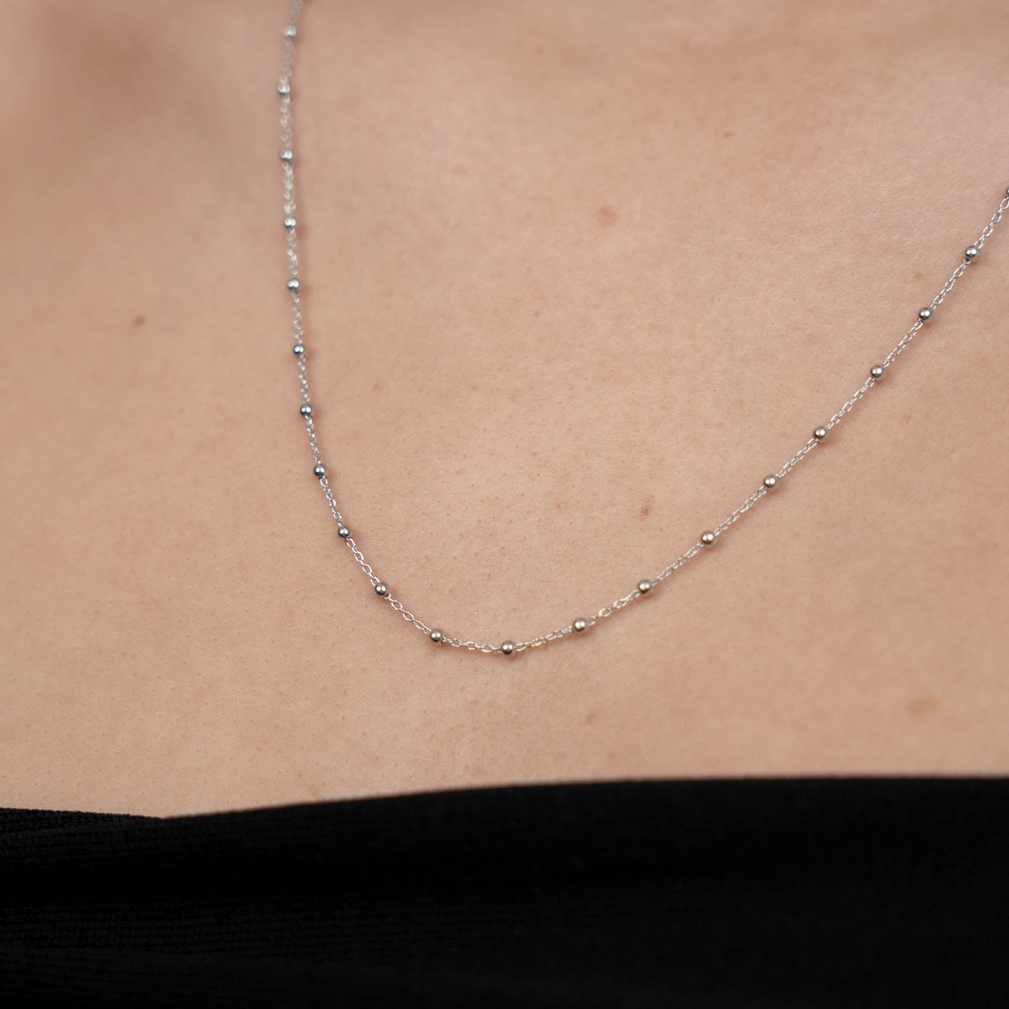 Kugle Necklace 40+15 cm - Polished Sterling Silver