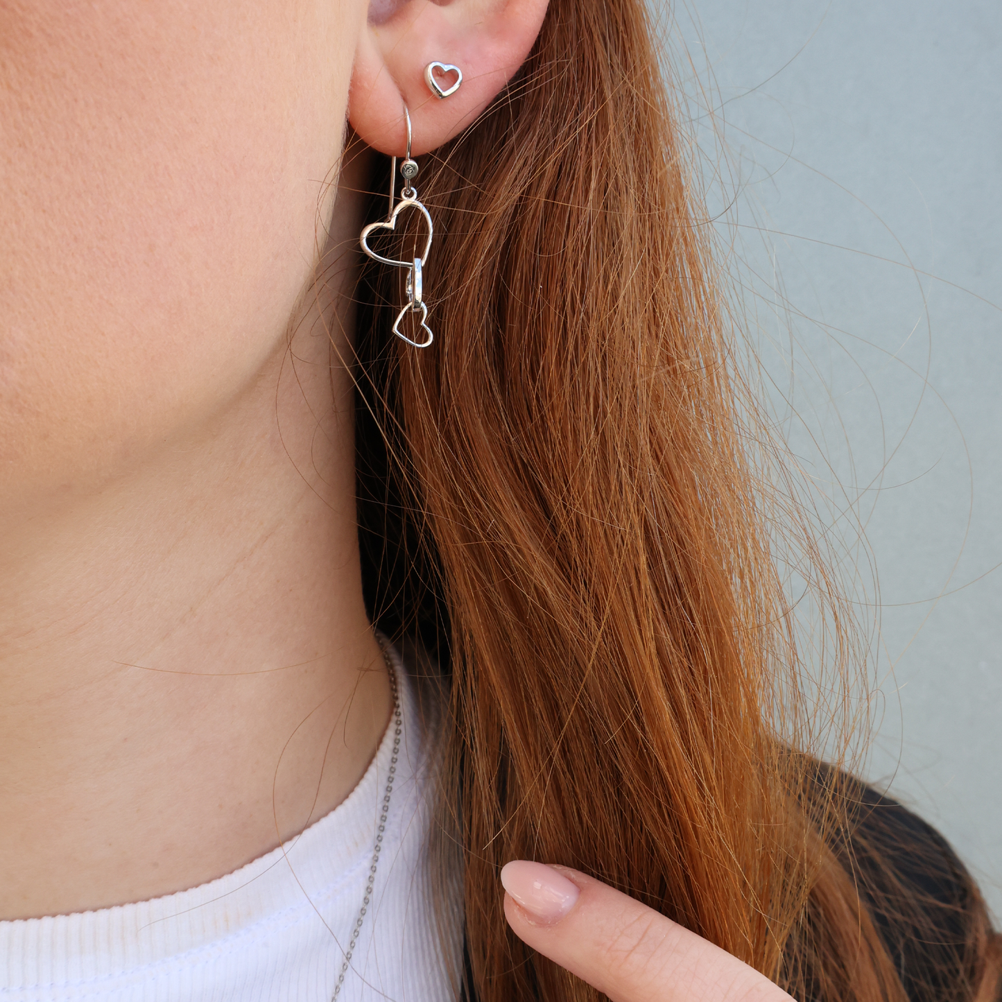 True Heart Simple Earring Stud / Single Stud - Polished Sterling Silver