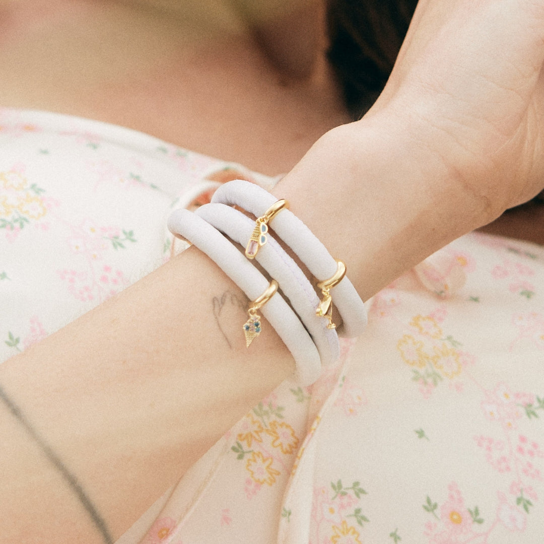 Surfboard Limited Edition Hænger Charm 6 mm Til Armbånd - Blankpoleret Sterling Sølv m. 1 Cubic Zirkonia