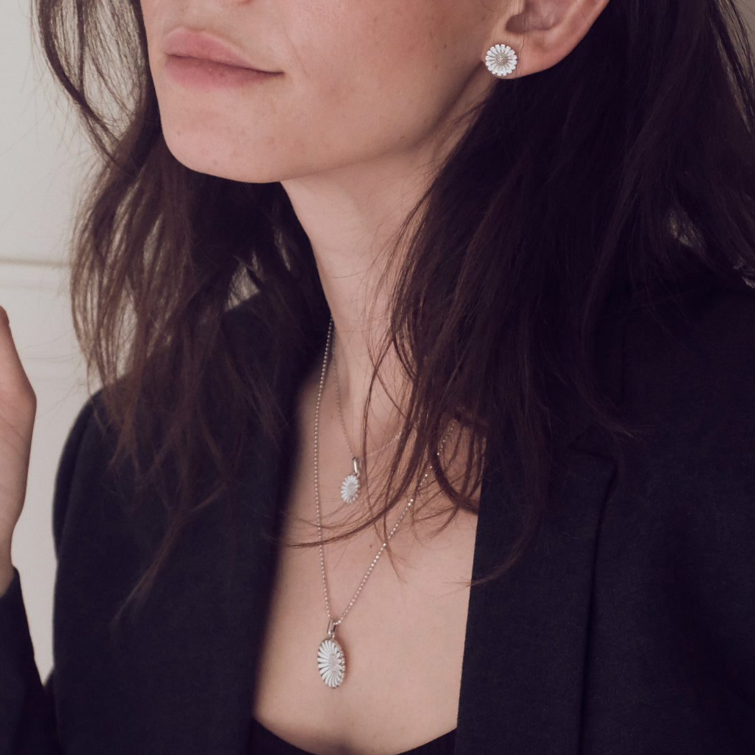 Marguerite 12mm Stud Earrings - Sterling Silver