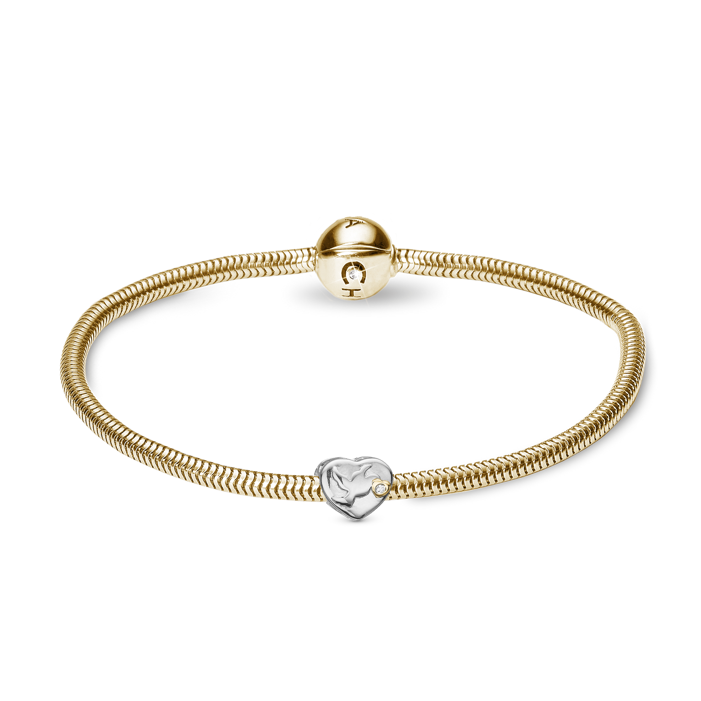 Charms Bracelet with charm i Gold Plated