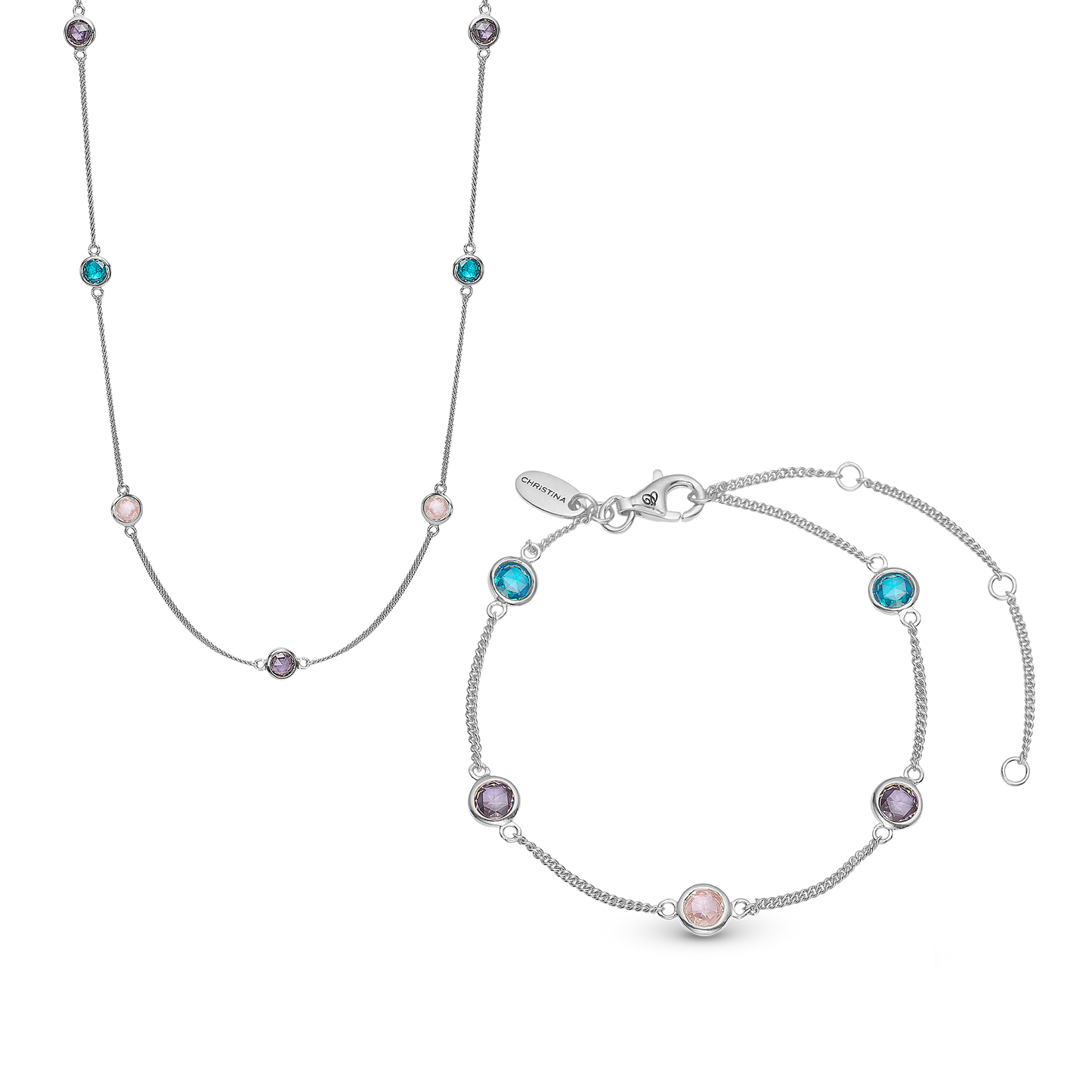 Colourful Champagne sæt, Silver