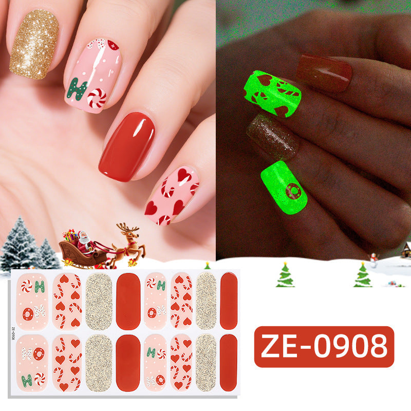 New Christmas Luminous Nail Applique Nail Stickers