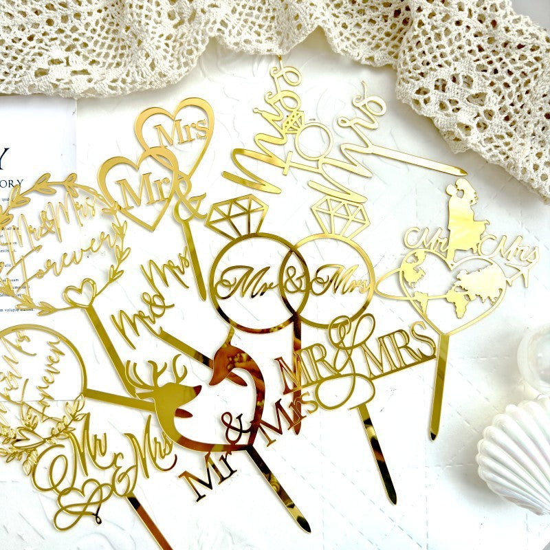 Love Wedding Proposal Acrylic Cake Insertion