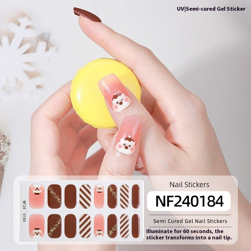 Semi-cured New Christmas Gel Nail Stickers