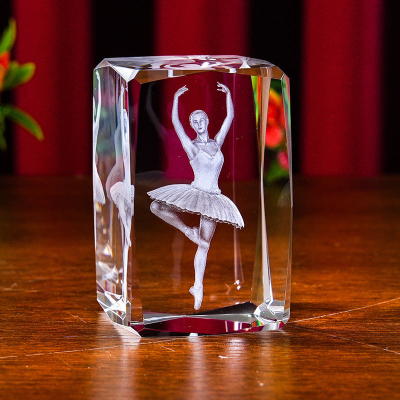 Interior Carving 3D Animal Series Crystal Statue Tourist Souvenir