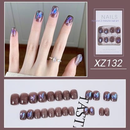 Nail Beauty New Hand-painted Fake Nail Tip Tulip Patch