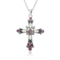 Cross Christianity - Crystal Diamond Color Cross Pendant Girls Clavicle Necklace Jewelry