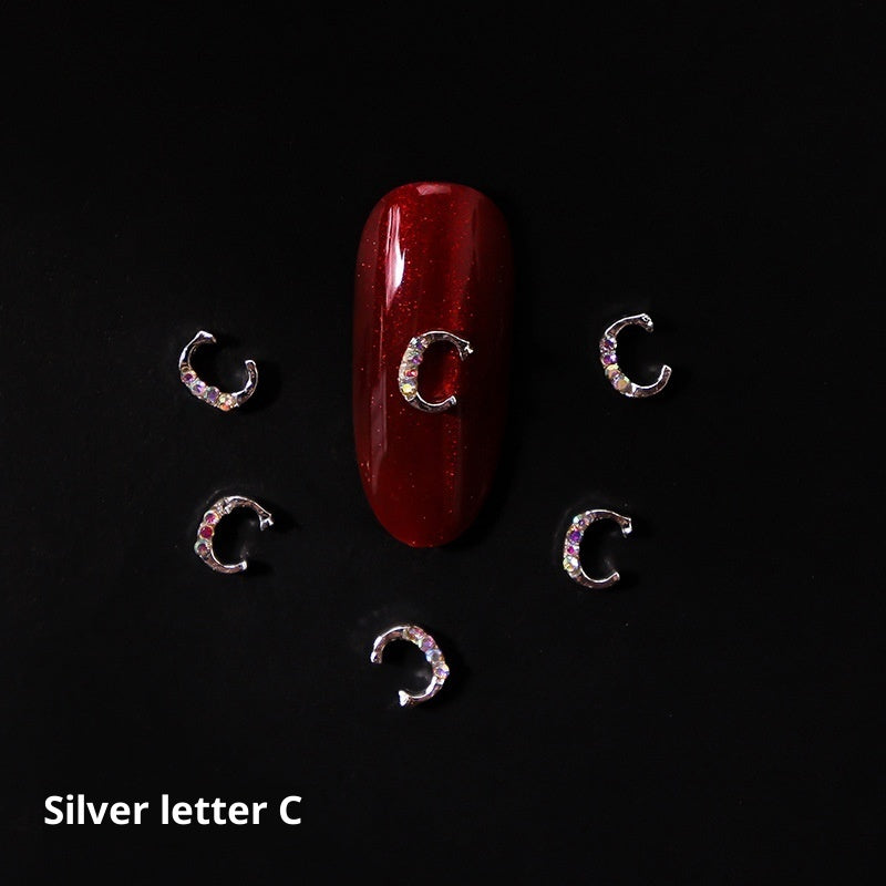26 Letter Alloy Nail Ornament Nail Crystal