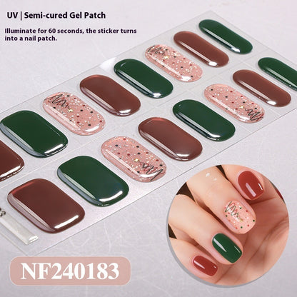 Semi-cured New Christmas Gel Nail Stickers