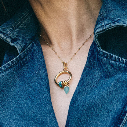 Collectors Oval Earring Pendant - Polished Gold Plated Sterling Silver