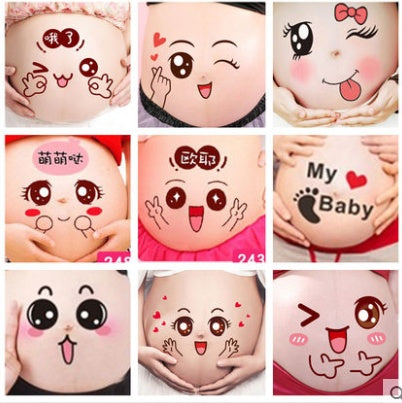 Compatible with Apple, Pregnant women take pictures of pregnant women with belly stickers, pregnant women with belly stickers, pregnant women with navel stickers, photo studios, Photo Props