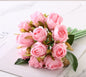 6 Colors 12PCS/set 25x16cm Artificial Rose Valentine's Day Flowers Wedding Bride Bouquet Silk Flowers DIY Home Decor Rose Flower