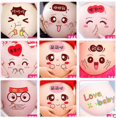 Compatible with Apple, Pregnant women take pictures of pregnant women with belly stickers, pregnant women with belly stickers, pregnant women with navel stickers, photo studios, Photo Props