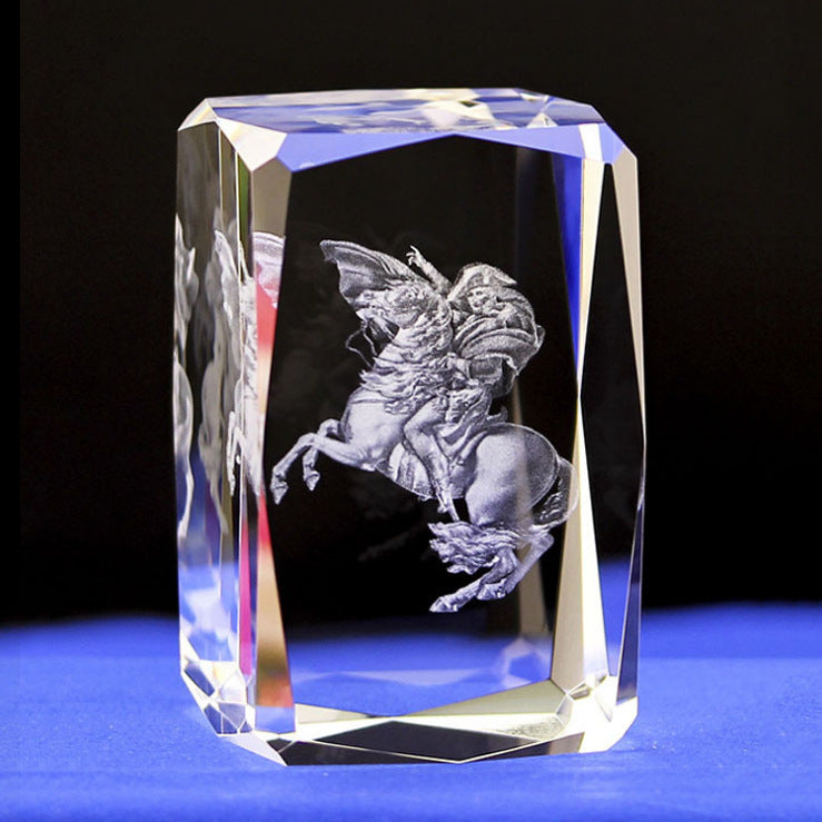 Interior Carving 3D Animal Series Crystal Statue Tourist Souvenir