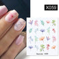 Flower Nail Sticker Transfer DIY Small Watermark Decal