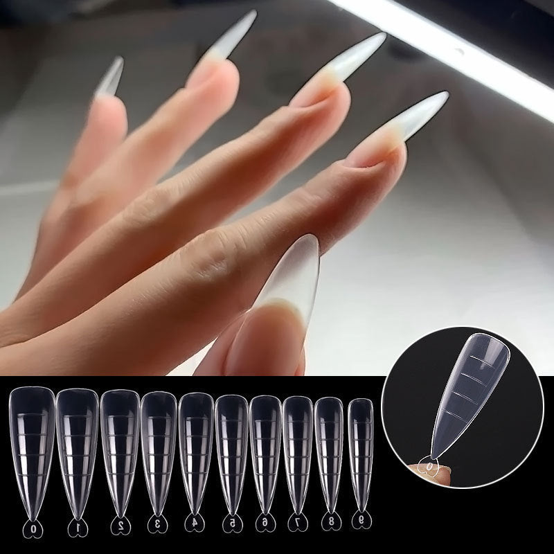 Nagelkunst-Folien, ultradünn, abriebfest, tropfenförmig, trapezförmig, mit Skala, 100 Stück pro Packung