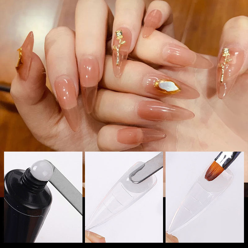 Nagelkunst-Folien, ultradünn, abriebfest, tropfenförmig, trapezförmig, mit Skala, 100 Stück pro Packung