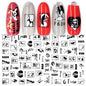 Cross-Border Nail Stickers New Japanese European And American 3D Hot Stamping Full Stickers Black And White Rose Heart-Shaped Ink Nail Decals