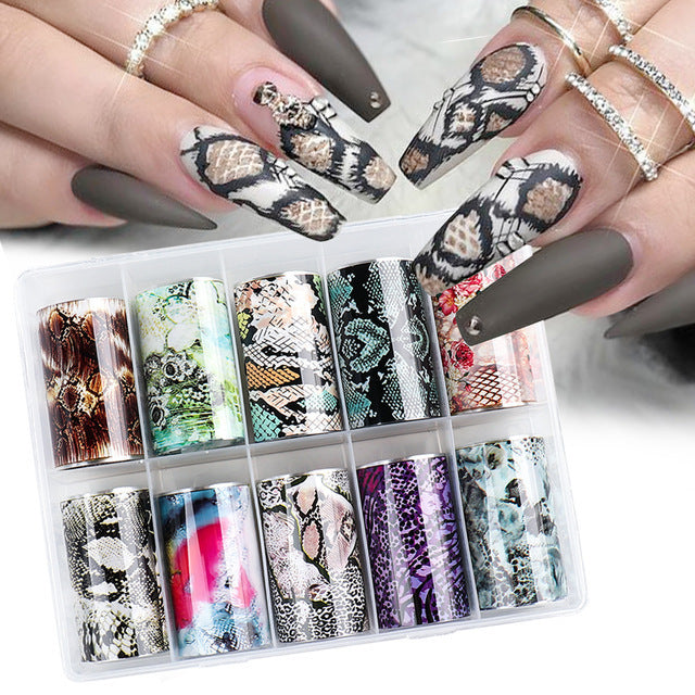 Nagelsticker Schlangenhaut Tiermaserung Nagelstern Papier Transferpapier Laserpapier