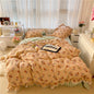 Cotton Lace Three-piece Garden Floral Bed Sheet