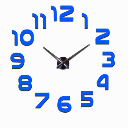 Creative Diy Wall Clock Personality Art 3D Mirror Wall Clock