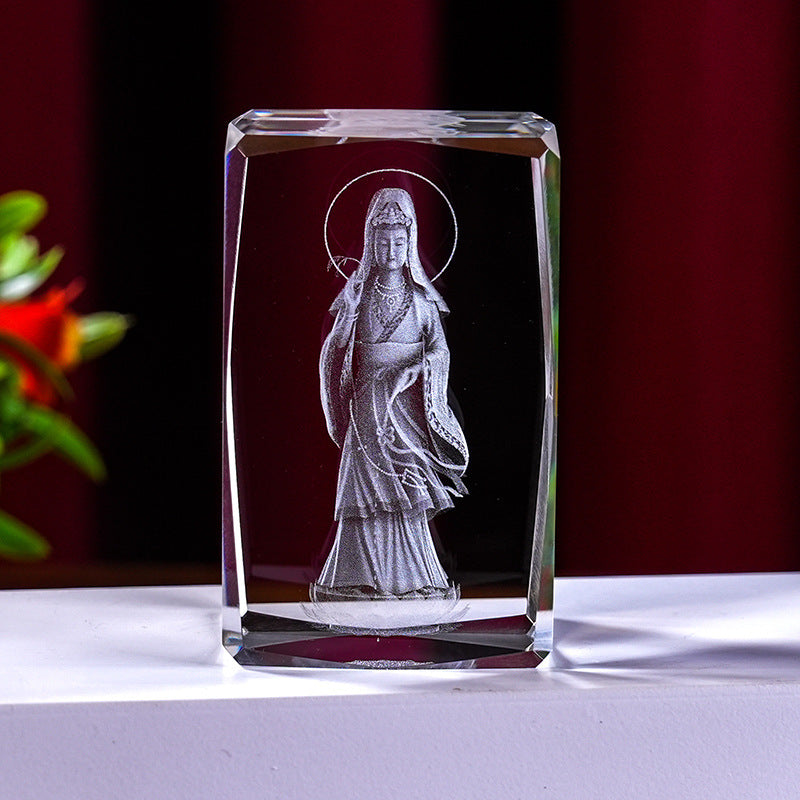 Interior Carving 3D Animal Series Crystal Statue Tourist Souvenir