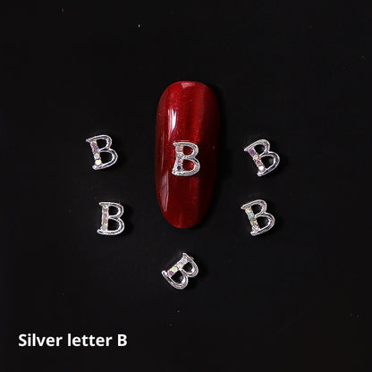26 Letter Alloy Nail Ornament Nail Crystal
