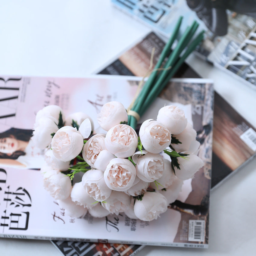 27 simulated flowers of Rosa rugosa