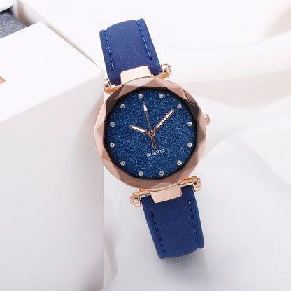 Ladies fashion Korean Rhinestone Rose Gold Quartz Watch Female