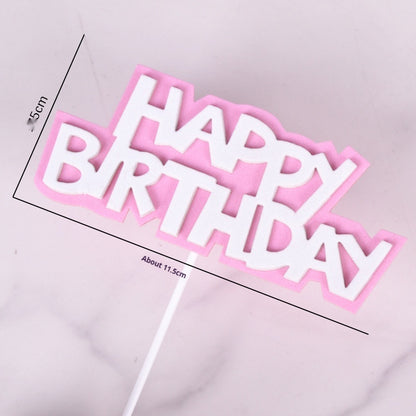 Happy Birthday Cake Decoration Card Color EVA Double Layer