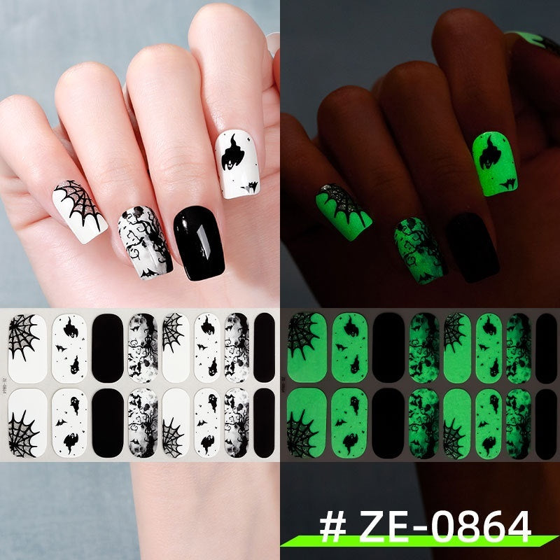 Dark Ghost Pumpkin Skull Nail Sticker
