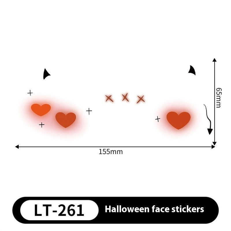 Halloween Makeup Stickers Dress Up Cute Painted