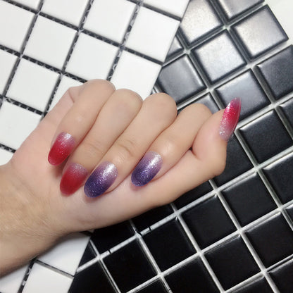 Internet Celebrity Gradient Onion Powder Little Nail Stickers